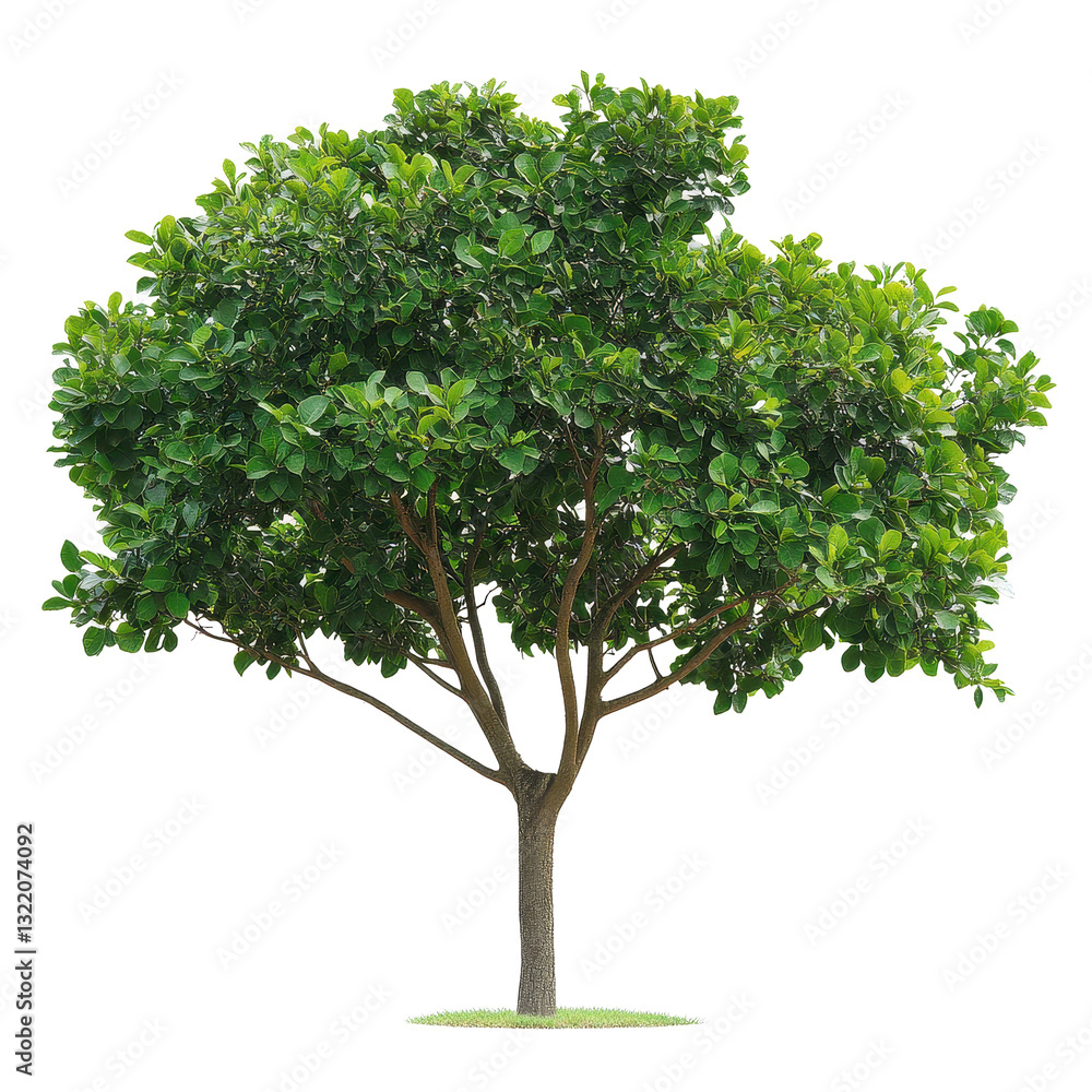 Close up view of a lush green tree against a Transparent background showcasing its vibrant leaves and structure, Tree on White background, real close up decorate tree in brown pod isolate die cut file Close up view of a lush green tree against a Transparent background showcasing its vibrant leaves and structure, Tree on White background, real close up decorate tree in brown pod isolate die cut file