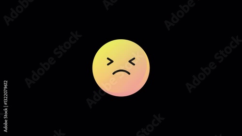 4K Animated vomiting emoji with green vomit. Transparent background. alpha channel