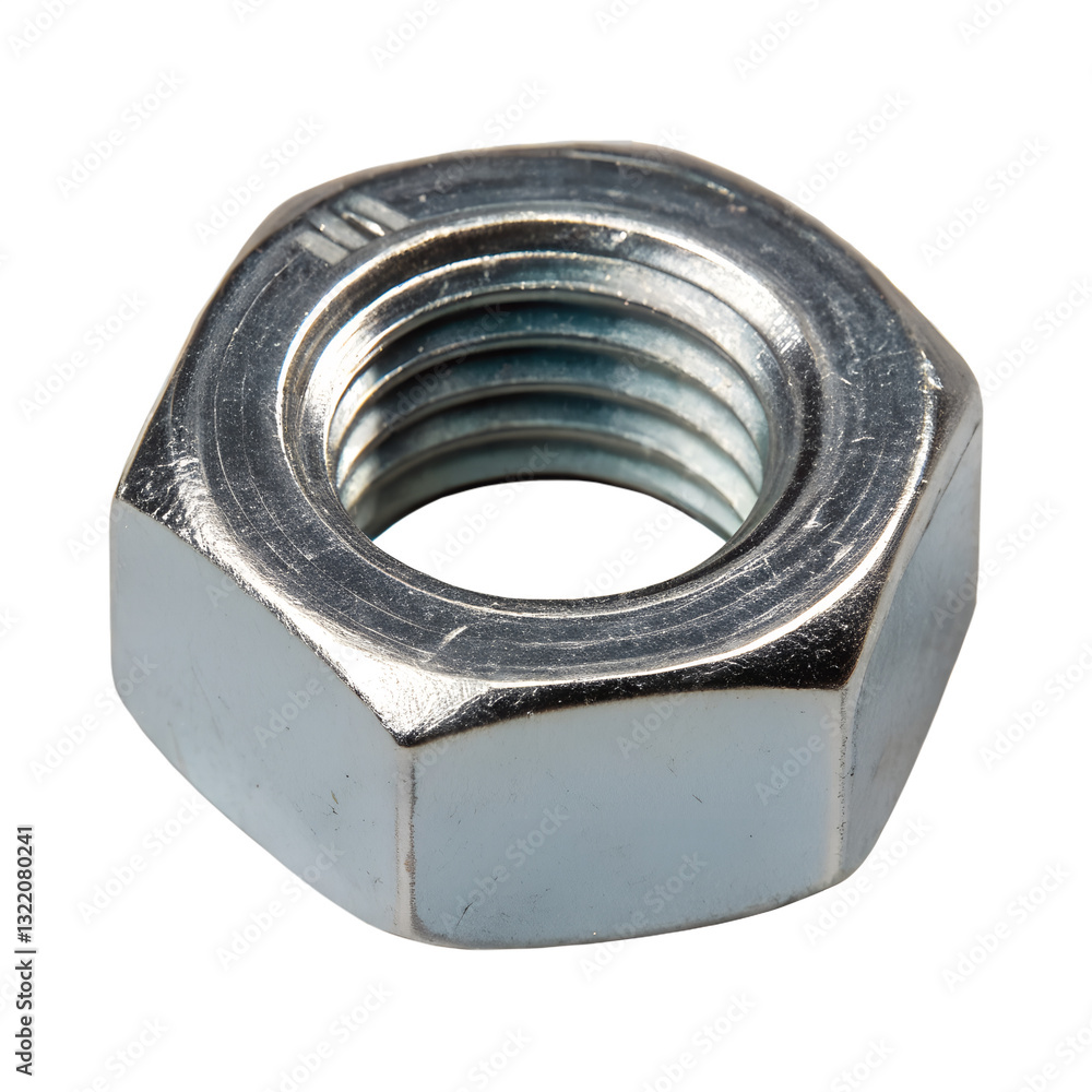 Hex Nut Isolated on Transparent Background.. Hex Nut Isolated on Transparent Background..