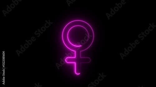 Wallpaper Mural Neon gender icon. Male, female sign of gender equality icon. Glowing neon female gender icon isolated on black background. Torontodigital.ca