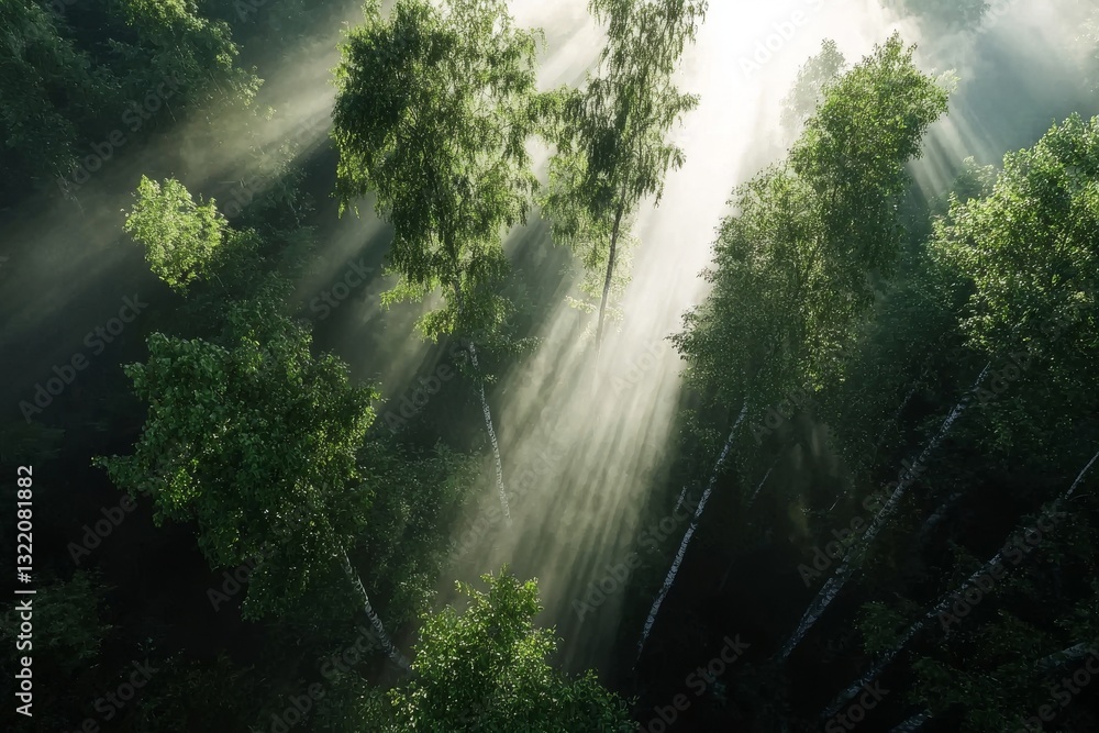 The concept of Earth Day is represented by a tropical forest background, highlighting the importance of preserving natural forestation and the role of canopy trees in the wild to promote The concept of Earth Day is represented by a tropical forest background, highlighting the importance of preserving natural forestation and the role of canopy trees in the wild to promote