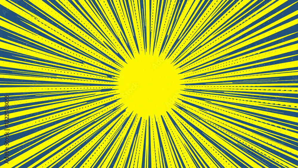 Fototapeta premium Radiant Yellow Sunburst – Bold and Energetic Graphic Design