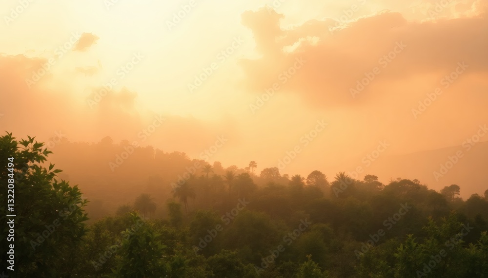 Sunset over Misty Mountains Sunset over Misty Mountains