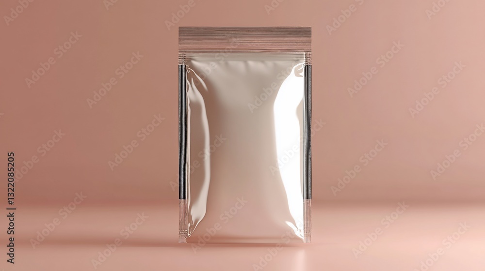 Shiny, clear plastic bag filled with a light colored substance Shiny, clear plastic bag filled with a light colored substance