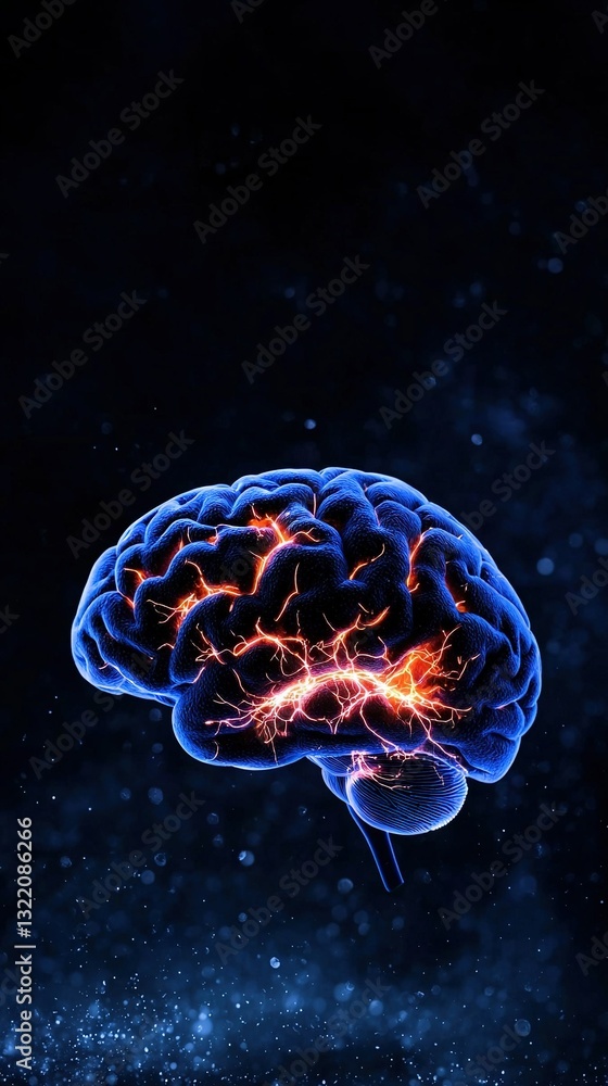 lightning bolt emerging from brain's center lightning bolt emerging from brain's center