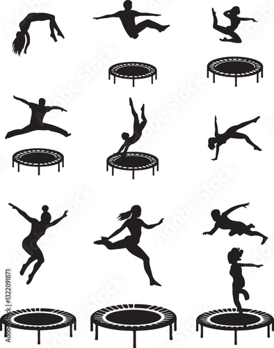 Trampolining silhouettes