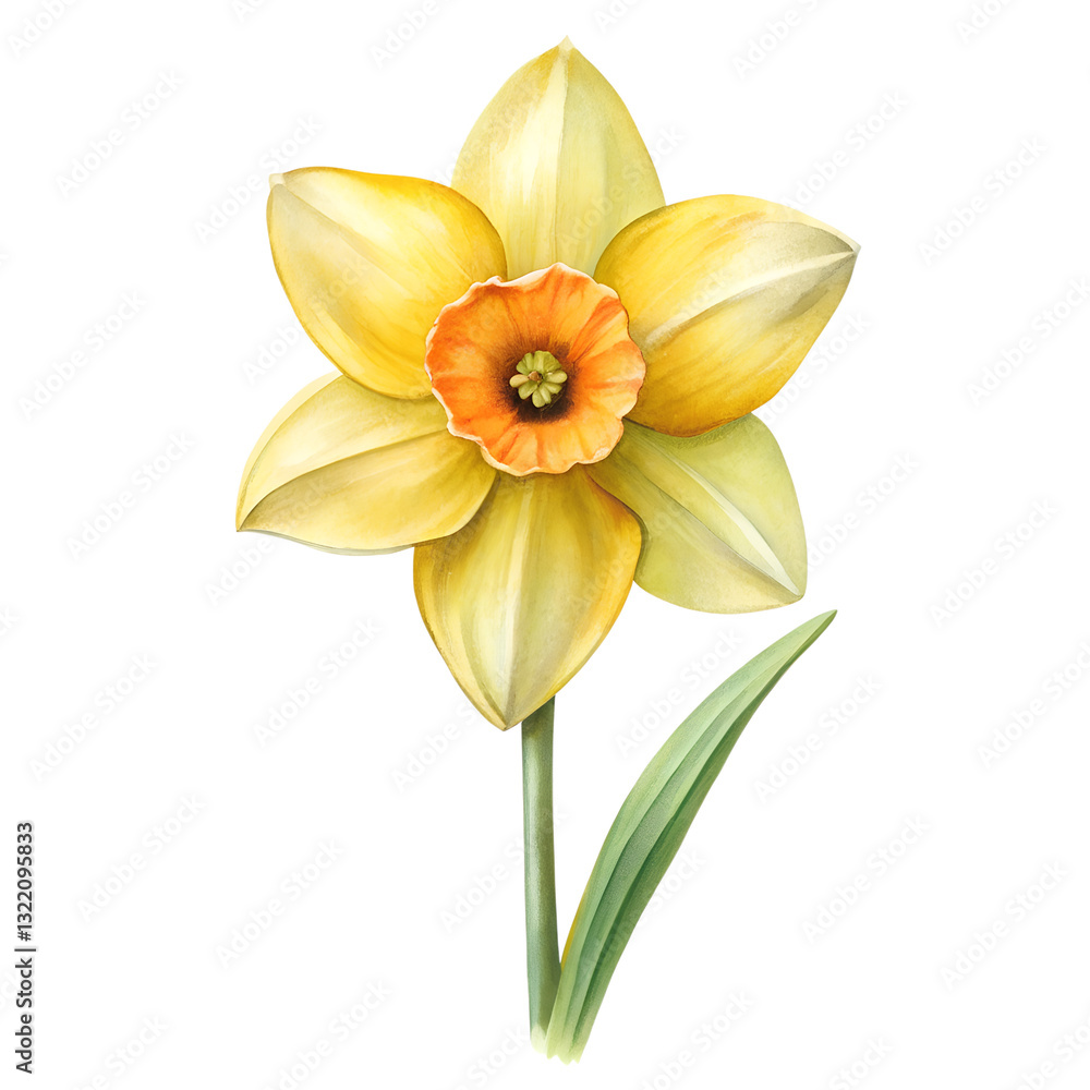 Daffodil flower isolated on transparent background Daffodil flower isolated on transparent background