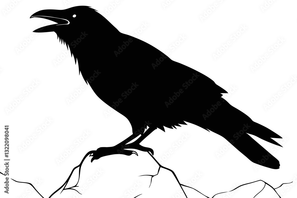 Obraz premium Crow Vector Artwork with Bold Detailing