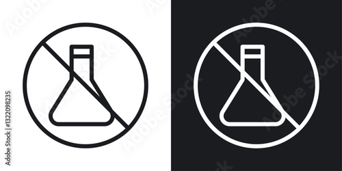 Chemical free sign set in black and white stroke lines