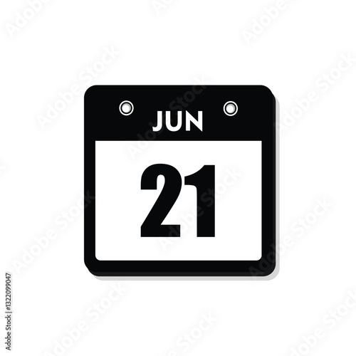 calender icon, 21 june icon with white background