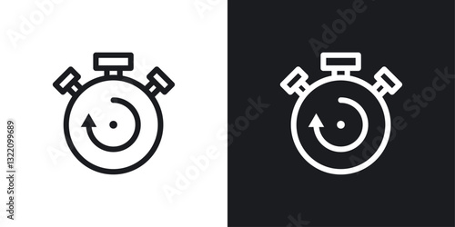 Fasting time icon set in black and white stroke lines