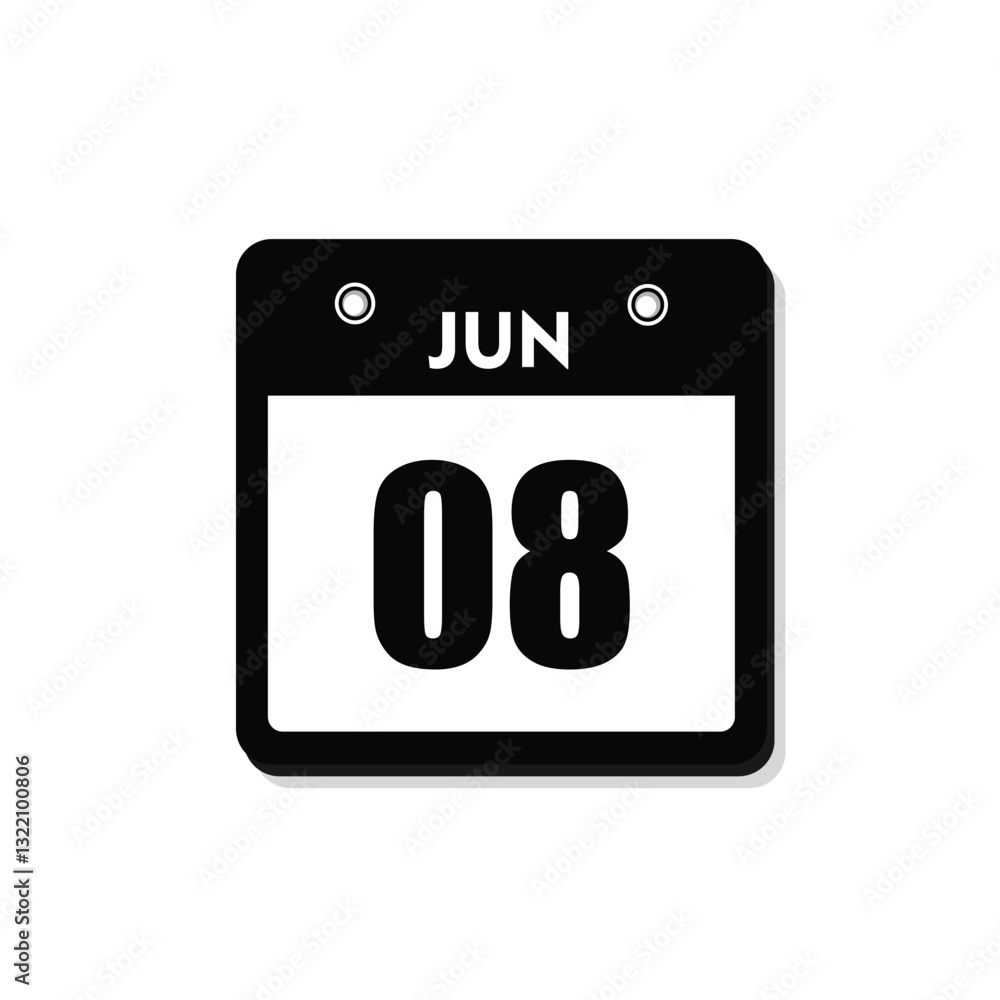 calender icon, 01 june icon with white background calender icon, 01 june icon with white background