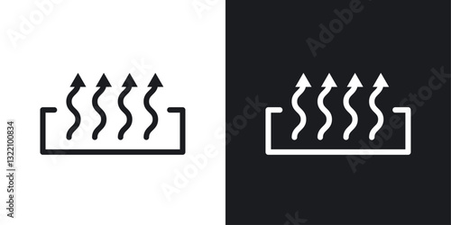 Heat icon set in black and white stroke lines