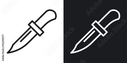 knife icon set in black and white stroke lines