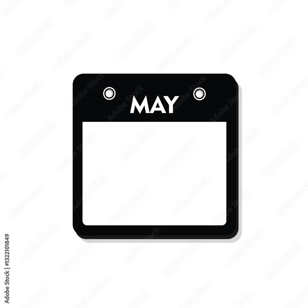 calender icon, may icon with white background calender icon, may icon with white background