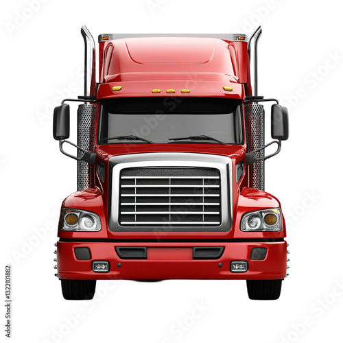 Obraz na płótnie Powerful Red Semi Truck Front View Majestic and Bold w salonie