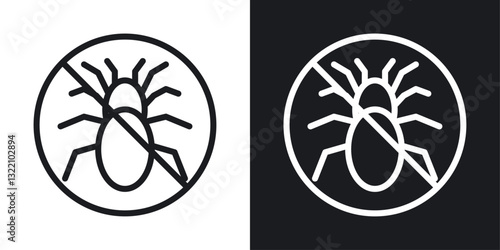 No parasitic insects sign set in black and white stroke lines