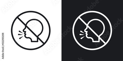 No talking sign set in black and white stroke lines