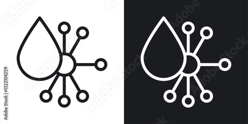 Retinol icon set in black and white stroke lines
