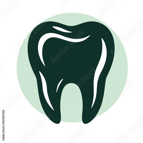Tooth vector icon showcasing sleek design and modern aesthetics, branding