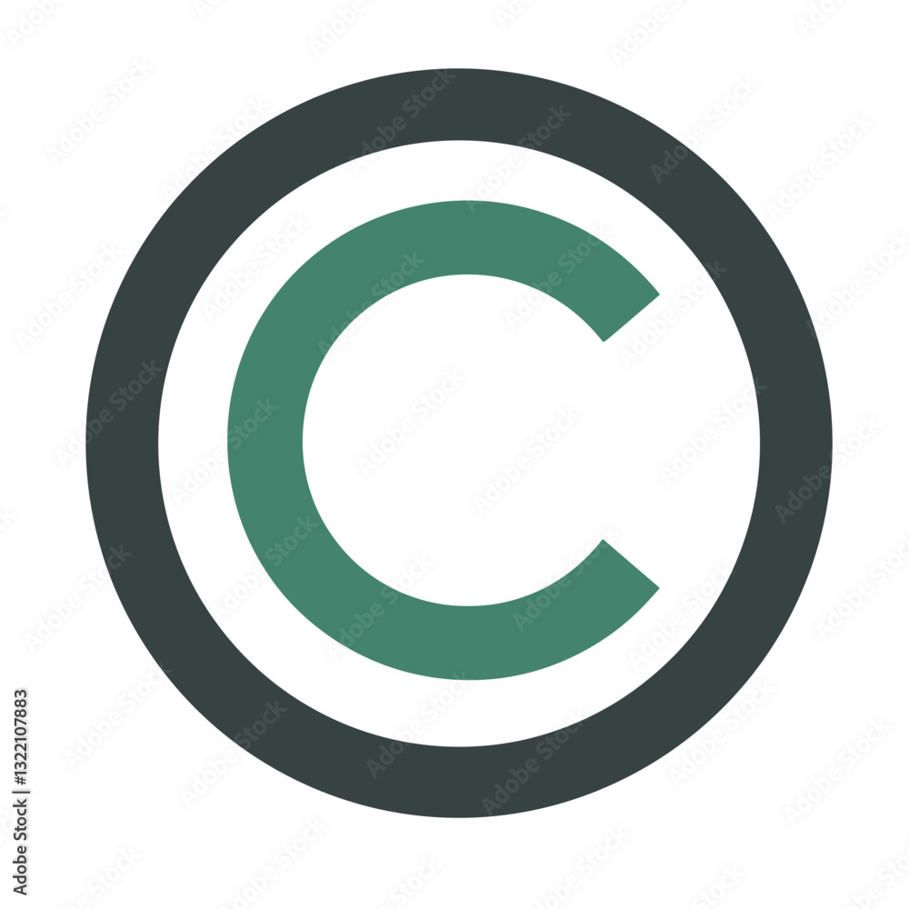 Copyright symbol in modern design with clean lines, intellectual property Copyright symbol in modern design with clean lines, intellectual property