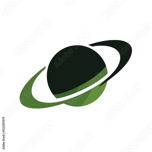 Planetary ring icon with sleek design, modern minimalism