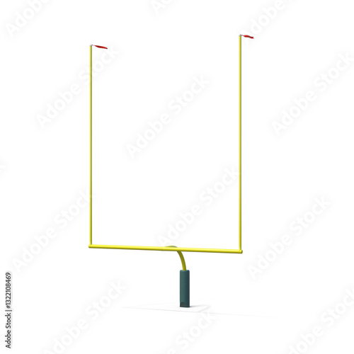 3d Isolated Football Field Goal Post
