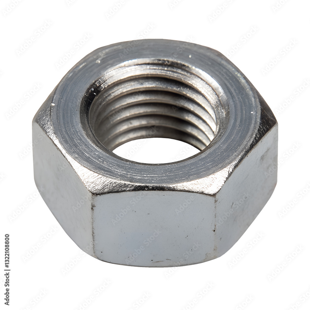 Hex Nut Isolated on Transparent Background.. Hex Nut Isolated on Transparent Background..