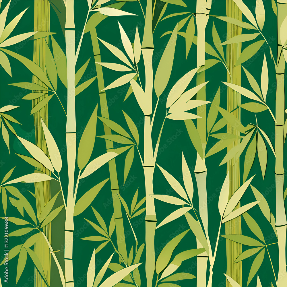 A Seamless Pattern of Lush Green Bamboo Shoots. A Seamless Pattern of Lush Green Bamboo Shoots.