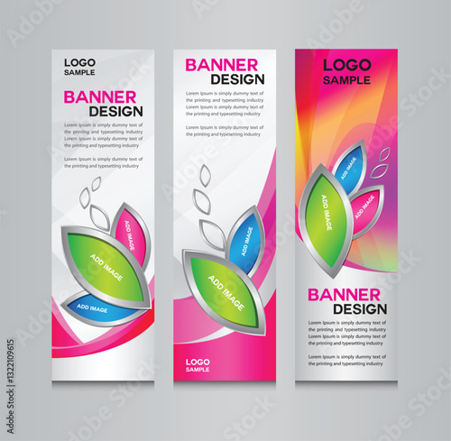 Pink and white Banner Design vector. web banner. pink Roll up banner stand template design. vertical artwork. Social Media Cover. advertisement. flyer. poster. abstract Background. Professional design