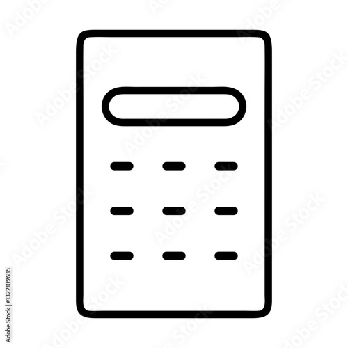 streamlined calculator sketch: monochrome arithmetic tool
