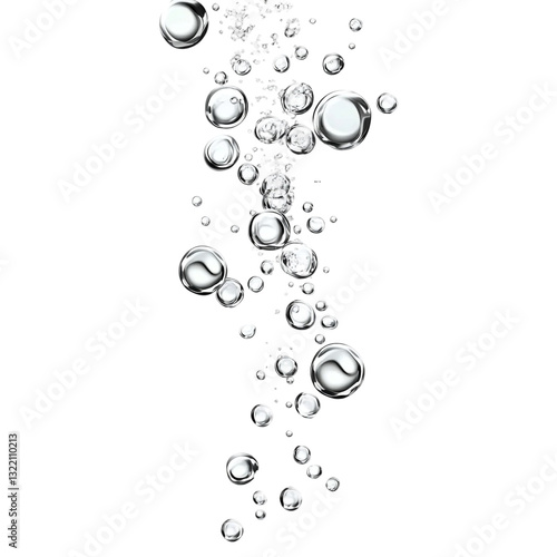 Sparkling water bubbles rising beautifully