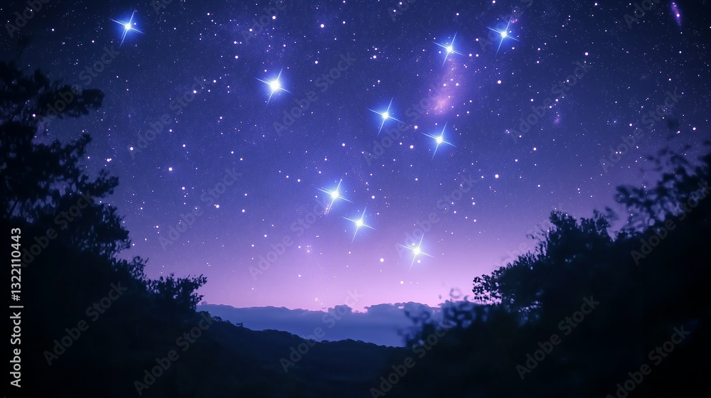 Naklejka premium Starry Night Sky Background with Deep Space Vibes