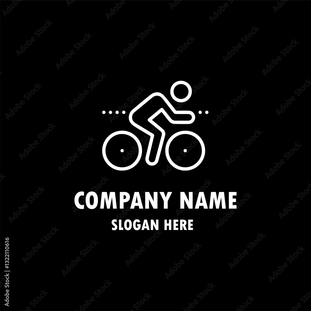 cycling race stylized symbol, outlined cyclist vector silhouette cycling race stylized symbol, outlined cyclist vector silhouette