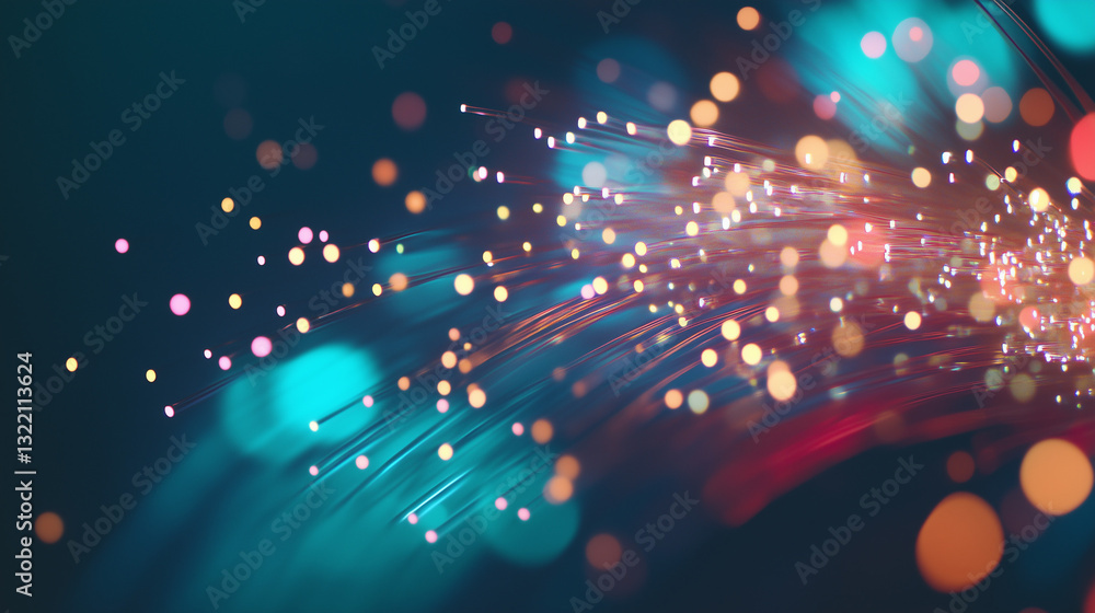 Obraz premium Cable de red de fibra óptica para comunicaciones de Internet ultrarrápidas