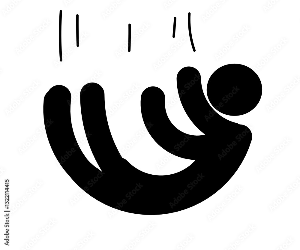 Obraz premium Vector illustration of a supine person falling down