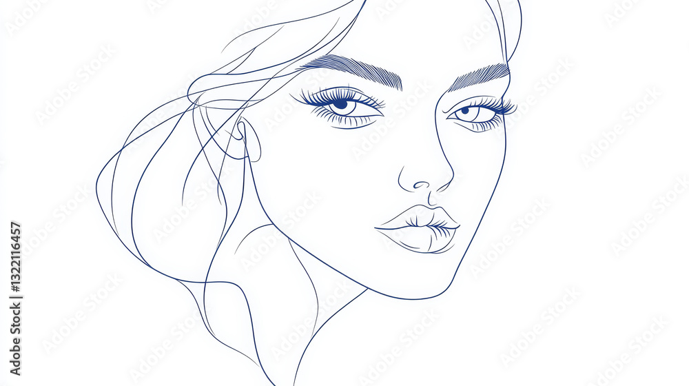 One line face. Minimalist continuous linear sketch woman face. Female portrait black white artwork outline vector hand drawn illustration. Modern art girl head for beauty salon logo One line face. Minimalist continuous linear sketch woman face. Female portrait black white artwork outline vector hand drawn illustration. Modern art girl head for beauty salon logo