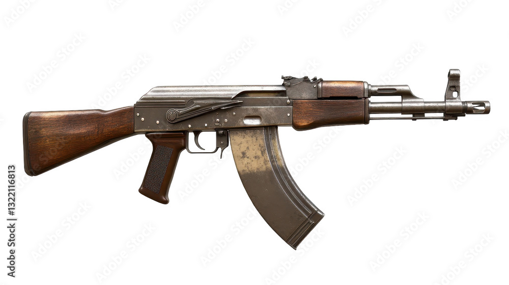 Brown Wooden And Metal Assault Rifle On Transparent Backgrounds. Brown Wooden And Metal Assault Rifle On Transparent Backgrounds.