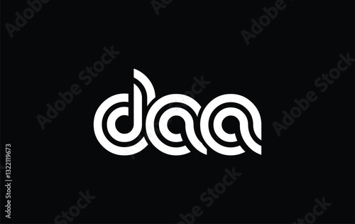 DAA Creative Unique Modern Letter Logo Design. Stylized logo featuring a unique letter design, presenting abstract minimalist aesthetics and modern appeal.