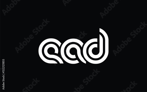 EAD Creative Unique Modern Letter Logo Design. Stylized logo featuring a unique letter design, presenting abstract minimalist aesthetics and modern appeal.