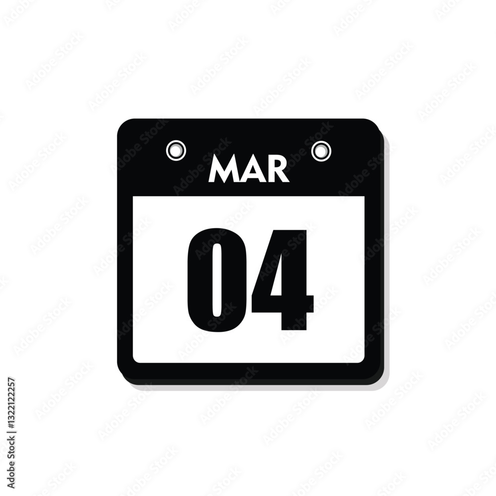 calender icon, 04 march icon with white background calender icon, 04 march icon with white background