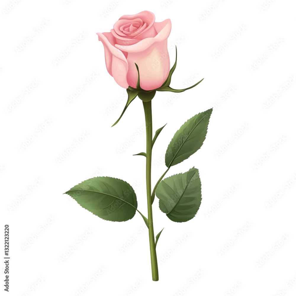 A single pink rose a symbol of love and beauty A single pink rose a symbol of love and beauty