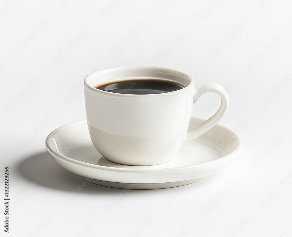 Simple cup of black coffee on a saucer Simple cup of black coffee on a saucer