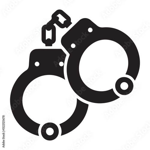 Handcuffs Silhouette Symbolic of Crime Prevention Law Enforcement