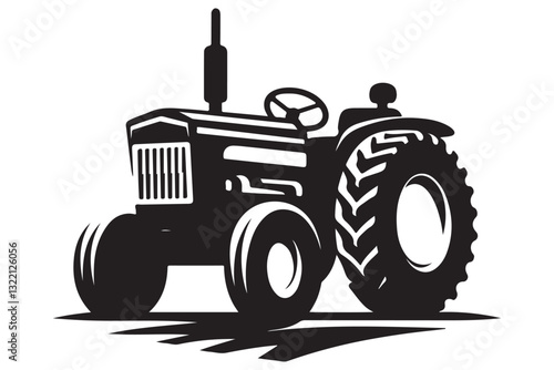 Vintage tractor illustration a farming and agriculture silhouette