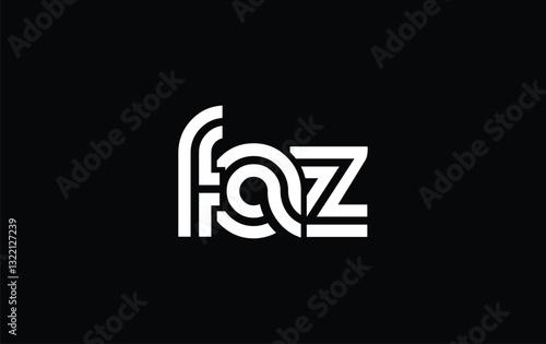 FAZ Creative Unique Modern Letter Logo Design. Stylized logo featuring a unique letter design, presenting abstract minimalist aesthetics and modern appeal.