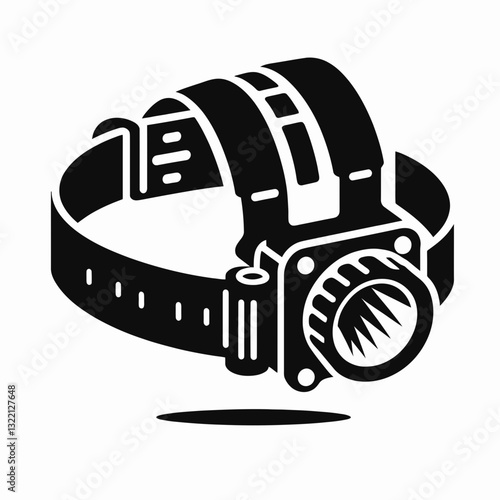 Headlamp Strap silhouette in black on a white background