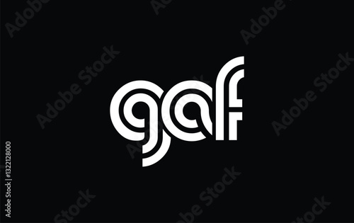 GAF Creative Unique Modern Letter Logo Design. Stylized logo featuring a unique letter design, presenting abstract minimalist aesthetics and modern appeal.