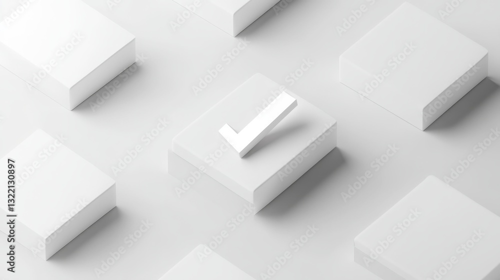 White checkbox marked in isometric style with clean and modern design. 3D checkbox ideal for digital interfaces and graphics. White checkbox marked in isometric style with clean and modern design. 3D checkbox ideal for digital interfaces and graphics.