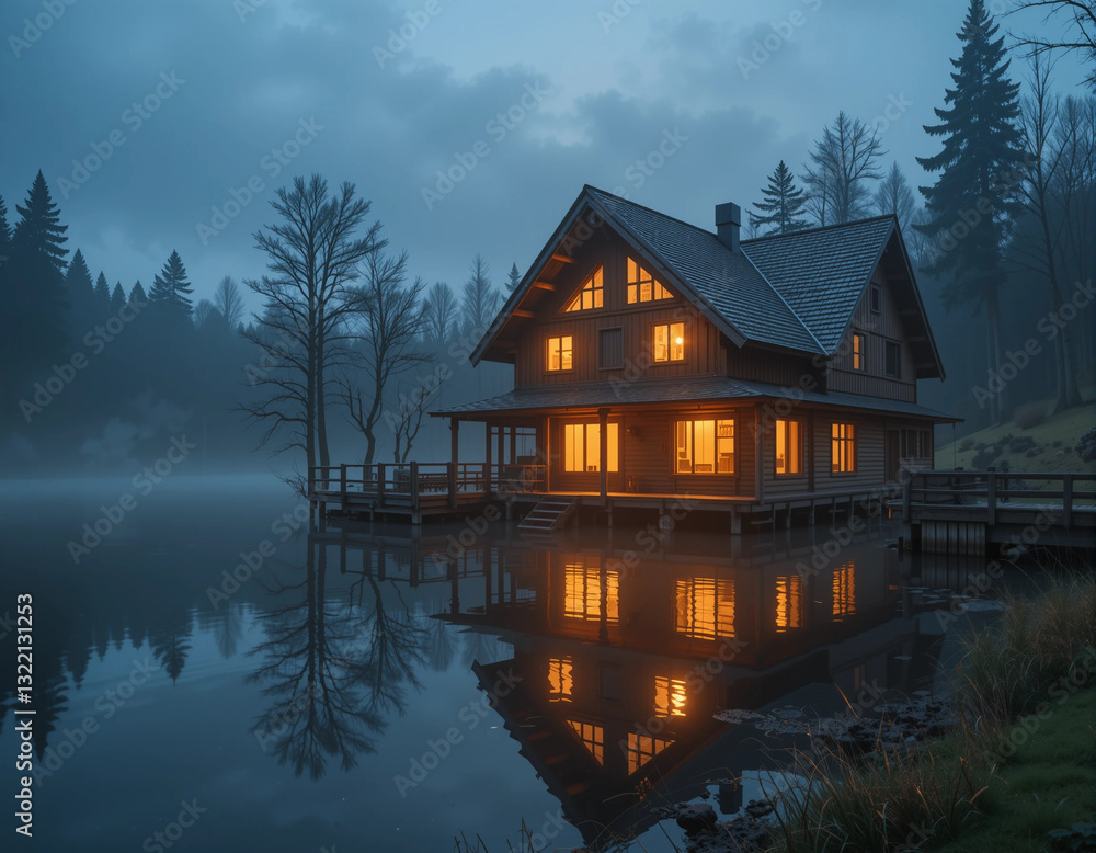 Fototapeta premium Dream Homes – Stunning Individual House Illustrations for Architecture and Real Estate